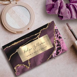 Dark Mauve en Gold Foil Agaat Visitekaartje