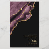 Dark mauve en goud agaat prijslijst flyer (Achterkant)
