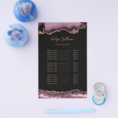 Dark mauve en goud agaat prijslijst flyer (Enkel)