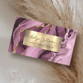 Dark Mauve Gold Agaat Visitekaartje
