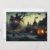 Dark Medieval Halloween Party Invitation Kaart (Achterkant)