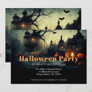 Dark Medieval Halloween Party Invitation Kaart