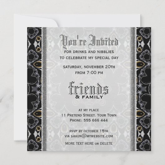 Dark Medieval Tribal Fusion Special Party Uitnodig Kaart (Achterkant)