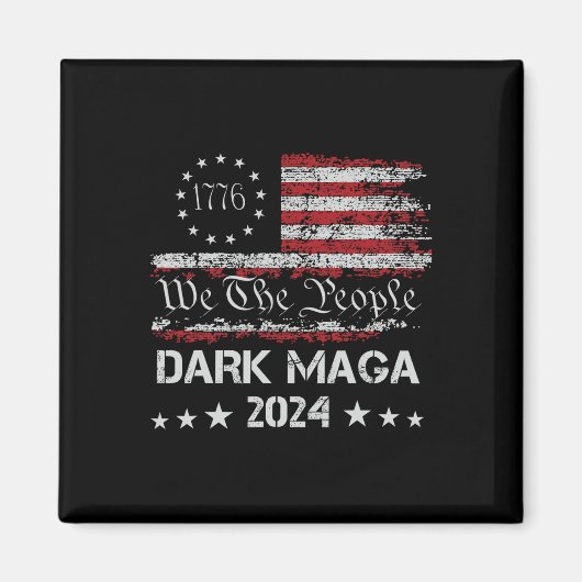 Dark Mega Trump 2024 Amerikaanse vlag  President C Magneet (Voorkant)