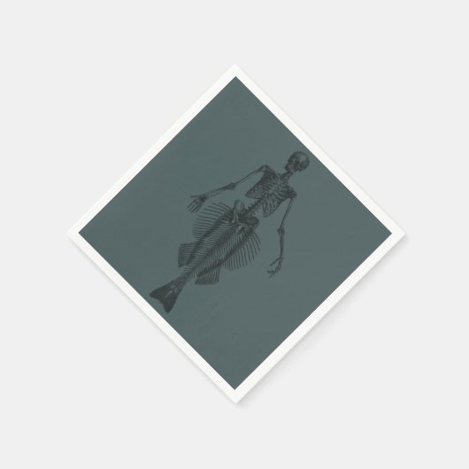 Dark Mermaid Skeleton Halloween Servet (Hoek)