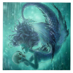 Dark Mermaid Tile - Secret Kisses Tegeltje