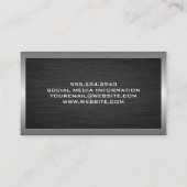 Dark Metal Aluminium Zilver Visitekaartje (Achterkant)