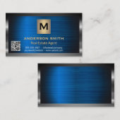 Dark Metallic Lijst | Blauw Metallic | QR-code Visitekaartje (Voorkant / Achterkant)