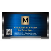 Dark Metallic Lijst | Blauw Metallic | QR-label Magnetisch Visitekaartje (Voorkant)