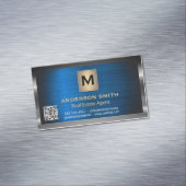 Dark Metallic Lijst | Blauw Metallic | QR-label Magnetisch Visitekaartje (Voorbeeld)