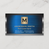 Dark Metallic Lijst | Blauwe metallic achtergrond Visitekaartje (Voorkant)