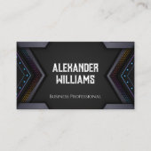 Dark Metallic Modern Geometric Visitekaartje (Voorkant)