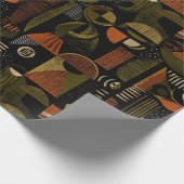 Dark Mid Century Geometric Pattern (1) Cadeaupapier (Hoek)