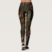 Dark Mid Century Geometric Pattern (1) Leggings (Achterkant)