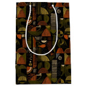 Dark Mid Century Geometric Pattern (1) Medium Cadeauzakje (Voorkant)