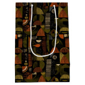 Dark Mid Century Geometric Pattern (1) Medium Cadeauzakje (Achterkant)