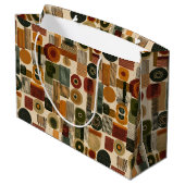 Dark Mid Century Geometric Pattern (2) Groot Cadeauzakje (Achterkant Gekanteld)