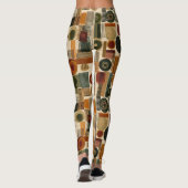 Dark Mid Century Geometric Pattern (2) Leggings (Achterkant)