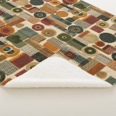 Dark Mid Century Geometric Pattern (2) Sherpa Deken (3/4)