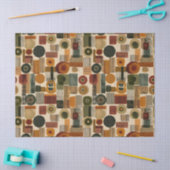 Dark Mid Century Geometric Pattern (2) Tissuepapier (Craft)