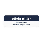 Dark Midnight Blue - Bold Retro Address Label (Voorkant)