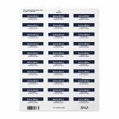Dark Midnight Blue - Bold Retro Address Label (Full Sheet)
