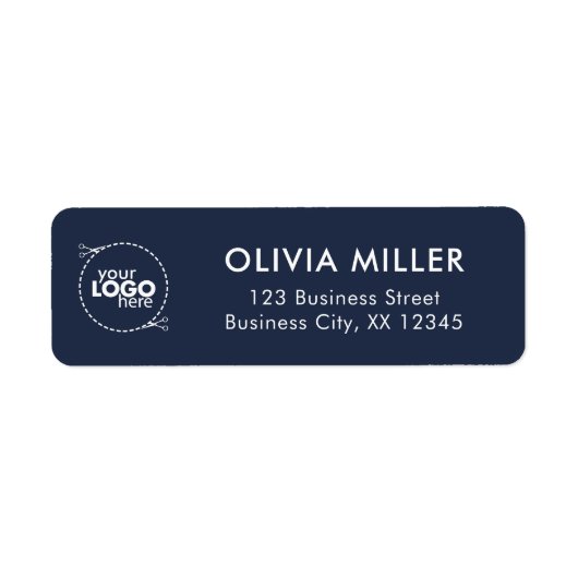 Dark Midnight Blue - Business Return Address Label (Voorkant)