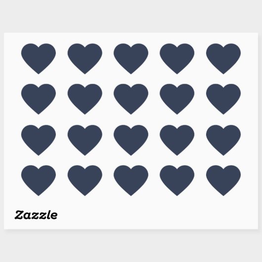 Dark Midnight Blue Cute Heart Sticker (Vel)