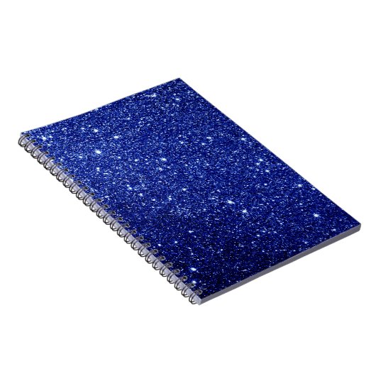 Dark Midnight Blue Glitter Notitieboek (Rechterzijde)