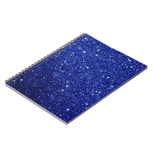 Dark Midnight Blue Glitter Notitieboek (Linkerzijde)