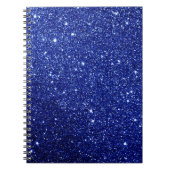 Dark Midnight Blue Glitter Notitieboek (Voorkant)