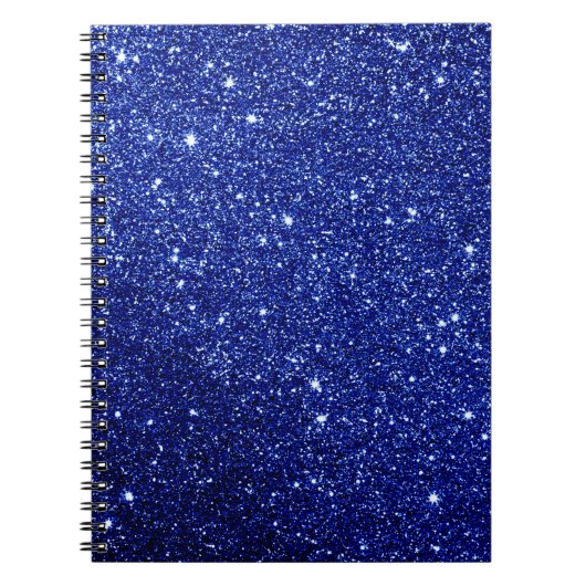 Dark Midnight Blue Glitter Notitieboek (Voorkant)