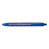 Dark Midnight Blue Glitter Zwarte Inkt Pen (Achterkant)