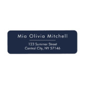 Dark Midnight Blue Minimal Address Labels (Voorkant)
