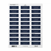 Dark Midnight Blue Minimal Address Labels (Full Sheet)