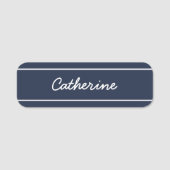 Dark Midnight Blue Minimalist Name Tag (Voorkant)