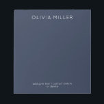 Dark Midnight Blue Minimalist Notepad Notitieblok<br><div class="desc">Dark Midnight Blue is a deep navy with a refined intensity. Classic and timeless with a modern edge,  it feels confident,  classy,  and elegant. The personalizable text features a classic,  elegant font in clean white.</div>