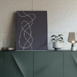 Dark Midnight Blue-minimalistische Abstracte lijnk Poster<br><div class="desc">Elegante maar eenvoudige,  minimalistische abstracte lijnkunst die in het donker middernacht blauw trekt.</div>