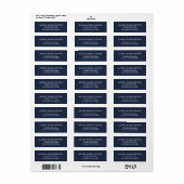 Dark Midnight Blue - Stylish Return Address Labels (Full Sheet)