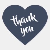 Dark Midnight Blue Thank You Heart Sticker (Voorkant)