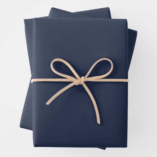 Dark Midnight Blue Wrapping Paper Sheets (In situ)