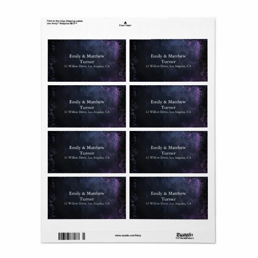 Dark Midnight Gothic Elegance Etiket (Full Sheet)