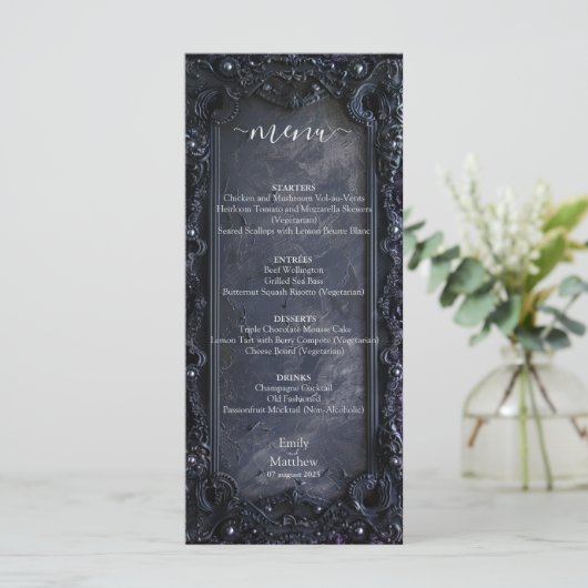 Dark Midnight Gothic Elegance Menu (Staand voorkant)