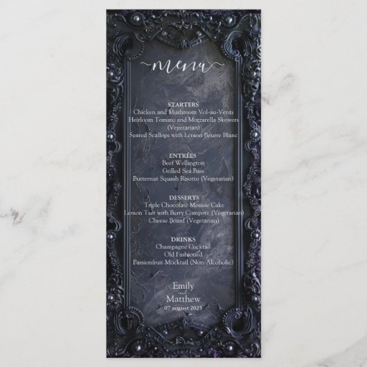 Dark Midnight Gothic Elegance Menu (Voorkant)