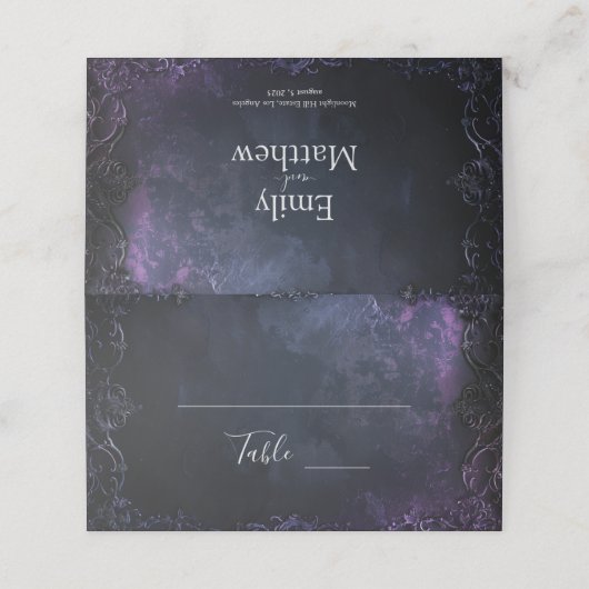 Dark Midnight Gothic Elegance Plaatskaartje (Buitenkant ongevouwen)