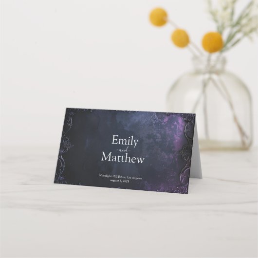 Dark Midnight Gothic Elegance Plaatskaartje (Achterkant)