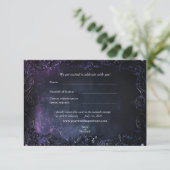 Dark Midnight Gothic Elegance Wedding RSVP Kaart (Staand voorkant)