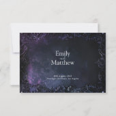 Dark Midnight Gothic Elegance Wedding RSVP Kaart (Achterkant)