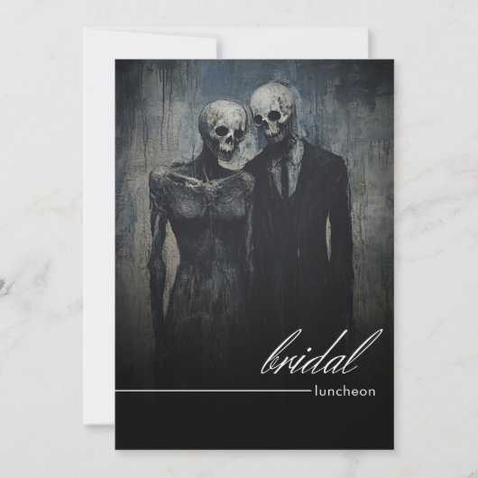 Dark Midnight Paarse Bloemen Romance Bruids Lunch Kaart (Voorkant)