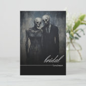 Dark Midnight Paarse Bloemen Romance Bruids Lunch Kaart (Staand voorkant)